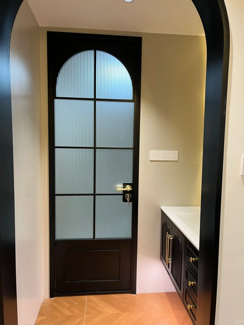 Aluminum glass doors with LED light integration
